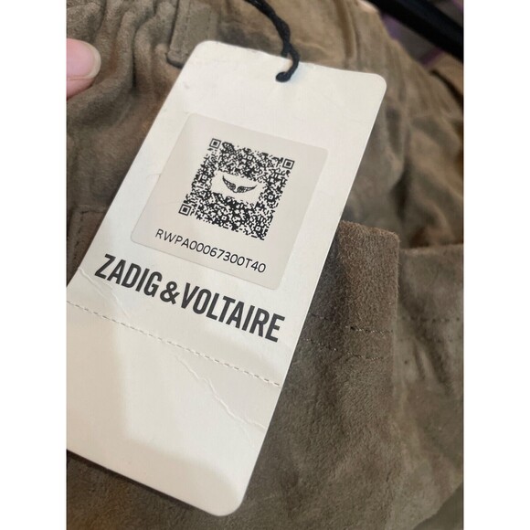 Zadig & Voltaire Women's Genuine Suede Flare Trousers size 40/8US NWT Pull On - Picture 9 of 14